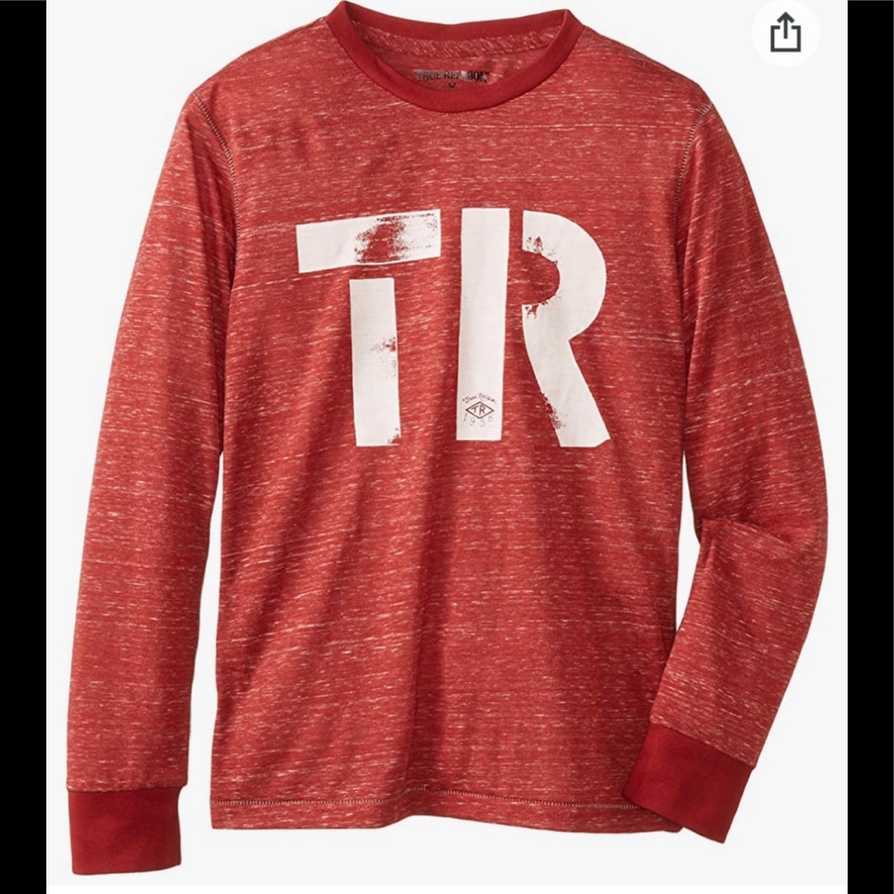 True Religion Boys Jump Start Long Sleeve Graphic Tee Boys Sz Medium 10-12 Year